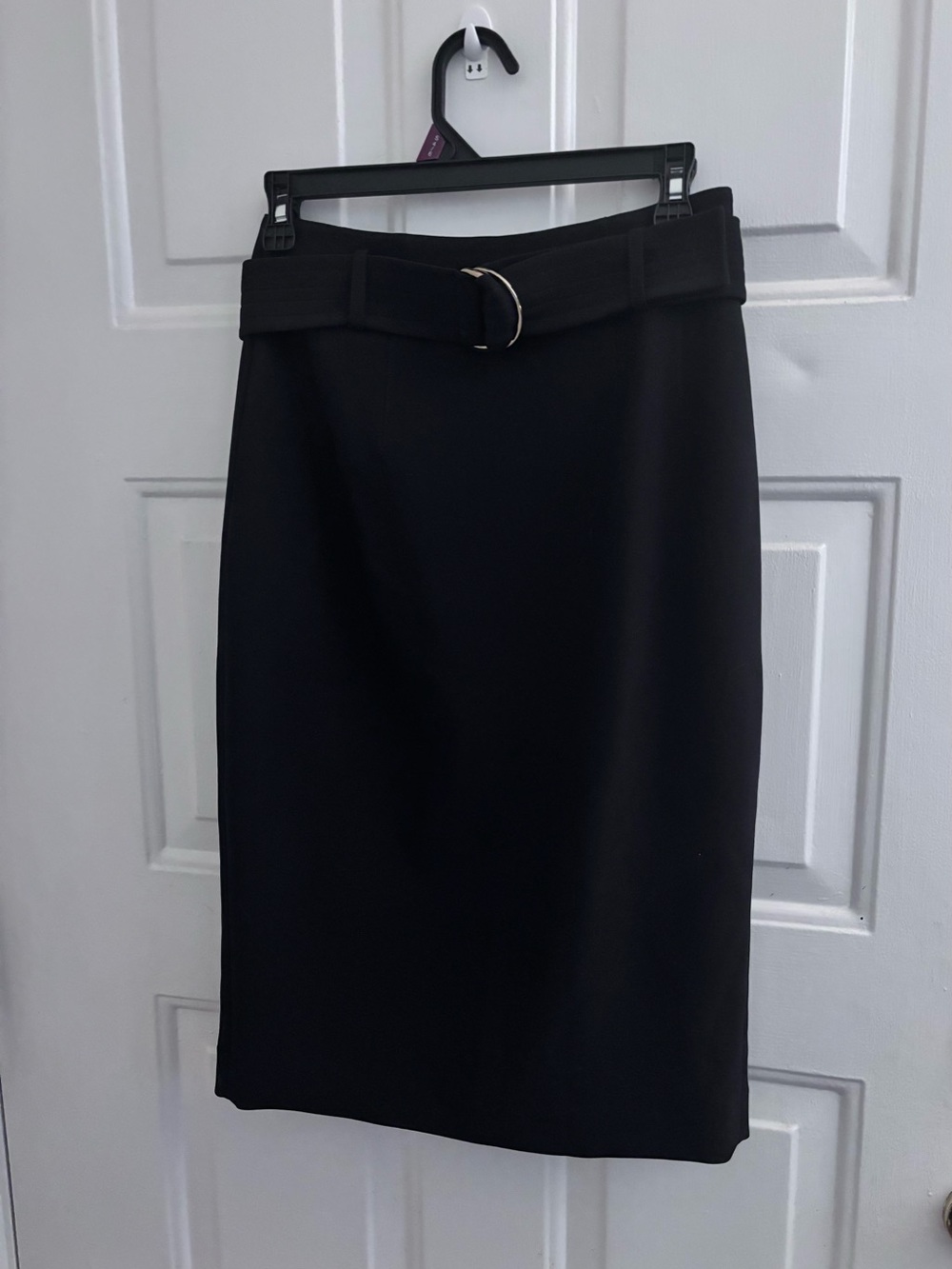 Calvin Klein Black Belted Pencil Skirt with Round Buckle PRICE FIRM!